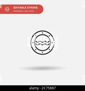 Icône de vecteur simple de hublot. Modèle de conception de symbole d'illustration pour l'élément d'interface utilisateur Web mobile. Pictogramme moderne de couleur parfaite sur contour modifiable. Icônes de hublot pour votre projet d'entreprise Illustration de Vecteur