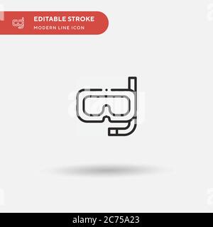 Icône de vecteur simple de plongée sous-marine. Modèle de conception de symbole d'illustration pour l'élément d'interface utilisateur Web mobile. Pictogramme moderne de couleur parfaite sur contour modifiable. Plongée sous-marine icônes pour votre projet d'affaires Illustration de Vecteur