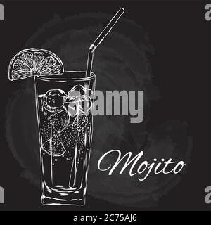 Cocktail multicolore sur fond noir. Illustration vectorielle pour une carte postale ou une affiche. Discothèque ou bar. Été. Illustration de Vecteur