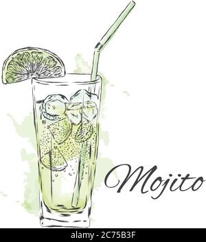 Cocktail multicolore sur fond noir. Illustration vectorielle pour une carte postale ou une affiche. Discothèque ou bar. Été. Illustration de Vecteur