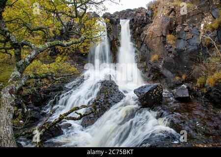 Cascade de EAS Fors, Ballysahon, l'île de Mull, Argyll et Bute, Écosse, Royaume-Uni. Banque D'Images