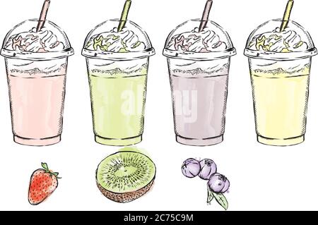 Cocktail multicolore sur fond noir. Illustration vectorielle pour une carte postale ou une affiche. Discothèque ou bar. Été. Illustration de Vecteur