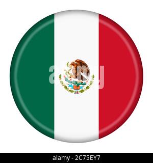 Illustration du bouton drapeau mexicain avec masque Banque D'Images