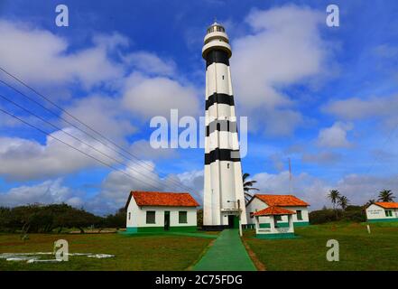 Phare de Mandacaru, Lencocis Maranhenses, Brésil Banque D'Images