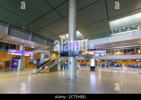 Findel, Luxembourg - 23 juin 2020 : aérogare de l'aéroport de Findel (lux) au Luxembourg. Banque D'Images