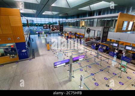 Findel, Luxembourg - 23 juin 2020 : aérogare de l'aéroport de Findel (lux) au Luxembourg. Banque D'Images