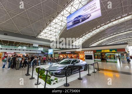 Chengdu, Chine - 21 septembre 2019 : terminal 2 de l'aéroport Chengdu Shuangliu (CTU) en Chine. Banque D'Images