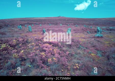 Tregeseal Stone Circle, site ancien, Cornwall, Royaume-Uni Banque D'Images