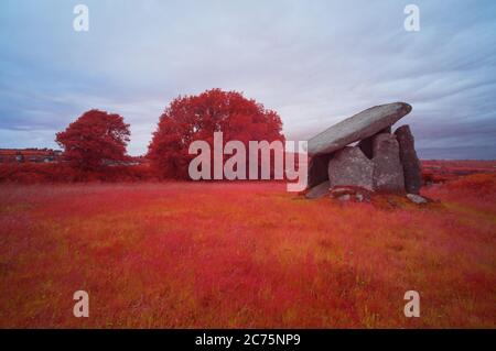 Tethevy Quoit, ancienne Chambre Burial ou « dolmen », près de Liskeard, Cornwall, Royaume-Uni Banque D'Images