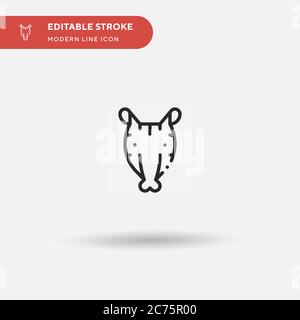 Icône de vecteur simple tapir. Modèle de conception de symbole d'illustration pour l'élément d'interface utilisateur Web mobile. Pictogramme moderne de couleur parfaite sur contour modifiable. Icônes de tapir pour votre projet d'entreprise Illustration de Vecteur