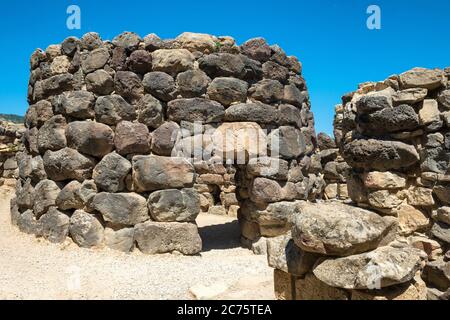 Ruines de la ville antique. Culture Nuraghe, Sardaigne, Italie Banque D'Images