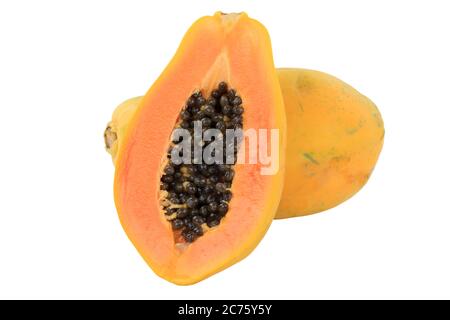 Papaye fruits été isolés sur fond blanc Banque D'Images