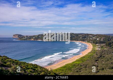 Vue depuis le phare de Barrenjoey Palm Beach en Nouvelle-Galles du Sud, Australie Banque D'Images