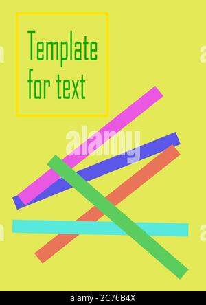 Bandes de couleur sur un modèle vectoriel d'arrière-plan jaune pour le texte. Illustration de Vecteur