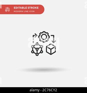D icône de vecteur simple de modélisation. Modèle de conception de symbole d'illustration pour l'élément d'interface utilisateur Web mobile. Pictogramme moderne de couleur parfaite sur contour modifiable. D icônes de modélisation pour votre projet d'entreprise Illustration de Vecteur