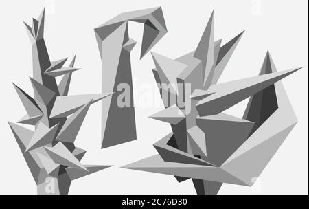 Ensemble de formes géométriques abstraites Illustration de Vecteur