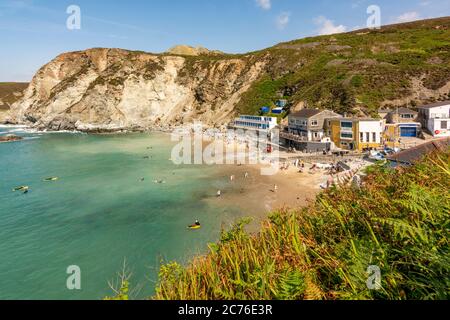 Trevaraunance Cove, St Agnes, nord de Cornwall, Royaume-Uni. Banque D'Images