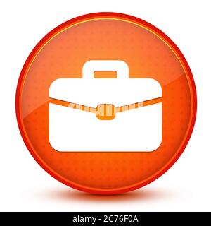 Icône de sac de bureau isolée sur une étoile brillante orange bouton rond illustration abstraite Banque D'Images