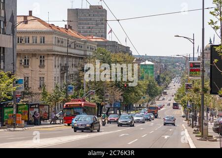 Belgrade, Serbie - 30 juin 2019 : rue Kneza Milosa au centre-ville de Belgrade, Serbie. Banque D'Images