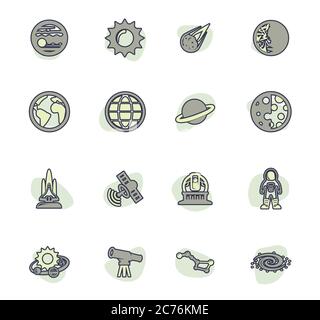 Ensemble d’icônes espace Illustration de Vecteur