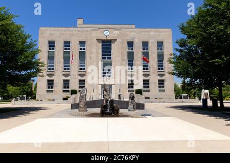 Le Palais de justice du comté de Huron à Goderich Ontario Canada le Centre de la ville possède également UN kiosque de palais de justice Banque D'Images