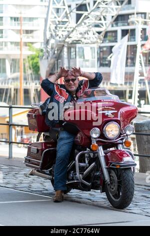 Kelle Haverland , GZSZ Sauspieler, Kiezpicat, Hambourg, Hafencity, Harley Davidson, 13.07.2020 Banque D'Images