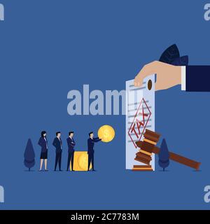 Le directeur commercial paie des pénalités fiscales, respectez la loi. Illustration de Vecteur