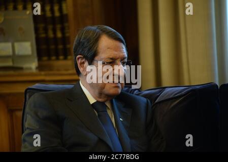 Athènes, Grèce. 14 juillet 2020. Nicos Anastasiades Président de la République de Chypre, lors de la rencontre avec le Président de la République hellénique Katerina Sakellaropoulou. (Photo par Dimitrios Karvountzis/Pacific Press) crédit: Pacific Press Agency/Alay Live News Banque D'Images