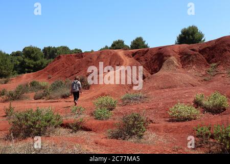 Otrante - Tutista sul sentiero della cava di bauxite Banque D'Images