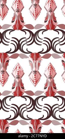 Texture sans couture avec cerf vectoriel plat à motifs tribaux. Fond vectoriel pour votre créativité Illustration de Vecteur