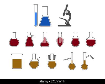 Flacon, icône de laboratoire. Illustration vectorielle, conception plate. Illustration de Vecteur