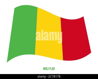 Mali Drapeaux Vector Illustration sur fond blanc. Drapeau National du Mali. Illustration de Vecteur