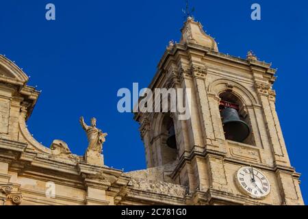 Détail de l'église paroissiale de Sainte-Catherine à Iz-Zejtun à Malte Banque D'Images