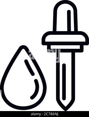 Icône de pipette à forme liquide. Contour de l'icône vectorielle de pipette à forme de forme liquide pour la conception de toile isolée sur fond blanc Illustration de Vecteur