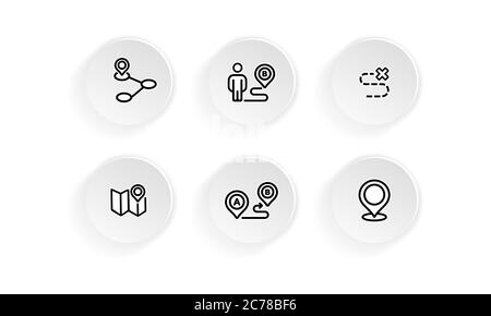 Ensemble d'icônes de déplacement de carte d'emplacement. Vecteur sur fond blanc isolé. SPE 10 Illustration de Vecteur