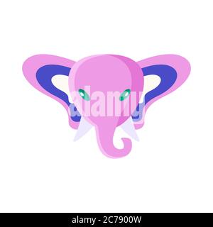 Tête d'éléphant pour la journée mondiale de l'éléphant. Illustration vectorielle de style plat tendance. Illustration de Vecteur