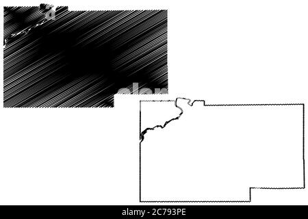 Lee County, Illinois (comté des États-Unis, États-Unis d'Amérique, États-Unis, États-Unis) carte illustration vectorielle, scribble sketch carte Lee Illustration de Vecteur