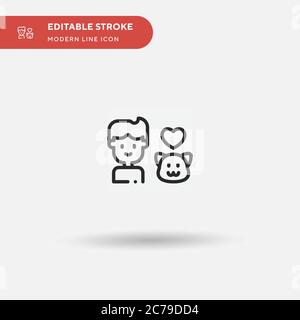 Icône vecteur simple PET. Modèle de conception de symbole d'illustration pour l'élément d'interface utilisateur Web mobile. Pictogramme moderne de couleur parfaite sur contour modifiable. Icônes PET pour Illustration de Vecteur