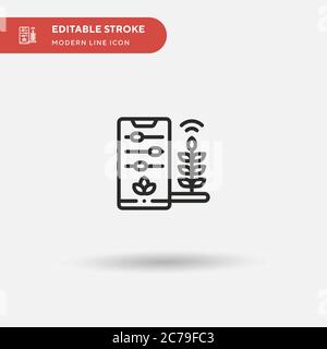 Icône de vecteur simple Smart Farm. Modèle de conception de symbole d'illustration pour l'élément d'interface utilisateur Web mobile. Pictogramme moderne de couleur parfaite sur contour modifiable. Intelligent Illustration de Vecteur