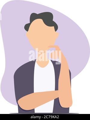 Un seul homme qui pense à de nouvelles idées Illustration de Vecteur