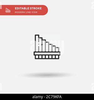 Icône de vecteur simple de flûte à balayage horizontal. Modèle de conception de symbole d'illustration pour l'élément d'interface utilisateur Web mobile. Pictogramme moderne de couleur parfaite sur contour modifiable. PAN FL Illustration de Vecteur