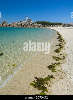 Phare de Pontusval en Bretagne France Banque D'Images
