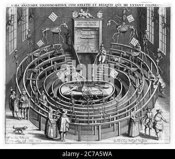 THÉÂTRE ANATOMIQUE DE LEIDEN EN 1610. Banque D'Images