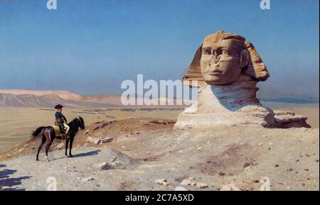 NAPOLÉON BONAPARTE avec le Sphinx. Peinture par Jean-Leon Gerome vers 1866. Banque D'Images