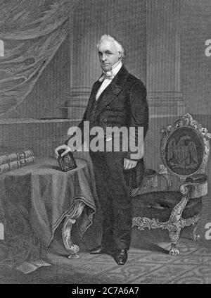 JAMES BUCHANAN (1791-1868) avocat américain et 15e président des États-Unis. Banque D'Images