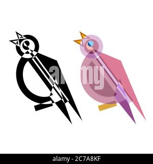 Oiseau de style géométrique abstrait Illustration de Vecteur