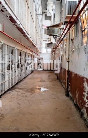 Couloir pénitentiaire de l'État de brushy Mountain dans la prison du Tennessee Banque D'Images