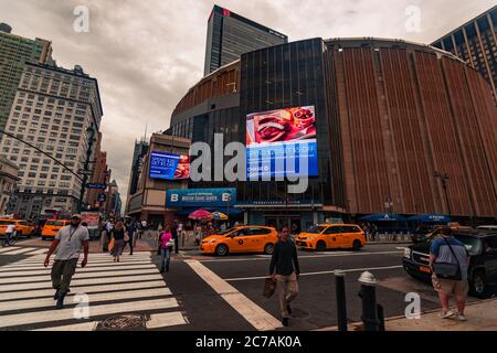 New York, NY, Etats-Unis - 23 juillet 2019 : à l'extérieur de Madison Square Garden Banque D'Images