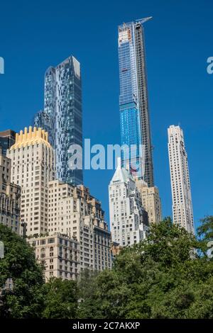 Central Park avec le New York City Midtown Skyline en arrière-plan, USA Banque D'Images