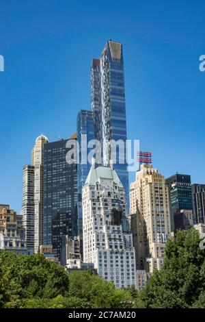 Central Park avec le New York City Midtown Skyline en arrière-plan, USA Banque D'Images